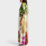 Melody - Asymmetrisch Floral-Maxikleed