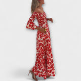 Bella - Off-Shoulder Jurk met Zeebloemen