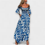 Bella - Off-Shoulder Jurk met Zeebloemen