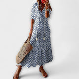 Anna™ | Elegante Boho-Maxijurk met Aquarel Bloemenprint