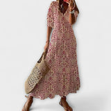 Anna™ | Elegante Boho-Maxijurk met Aquarel Bloemenprint