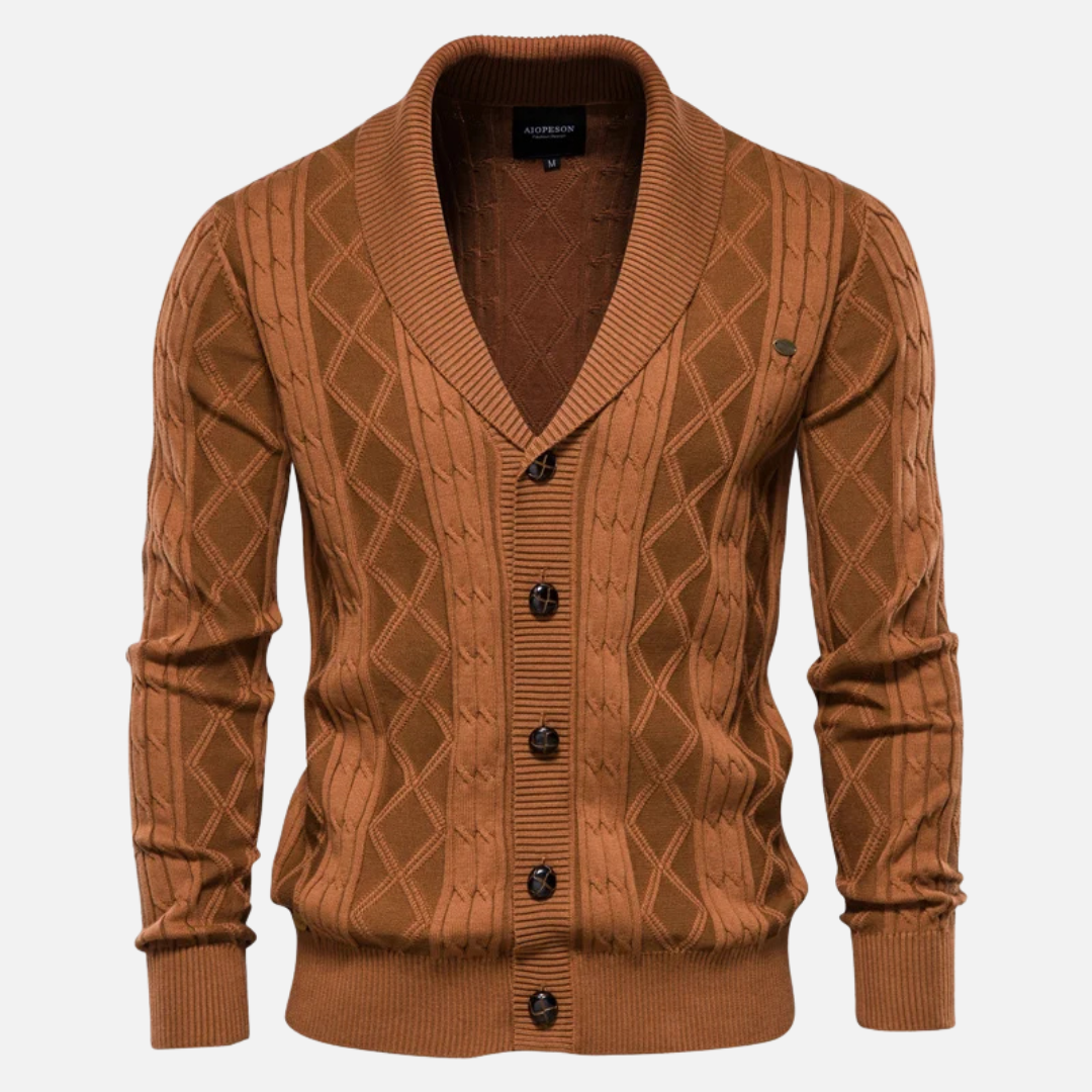 Francisco - Cardigan Argyle Mélange Zacht