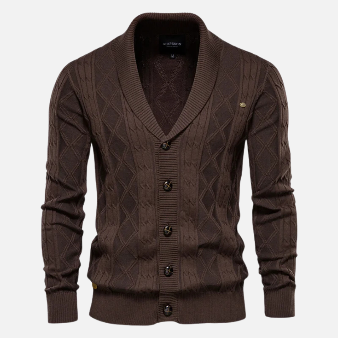 Francisco - Cardigan Argyle Mélange Zacht