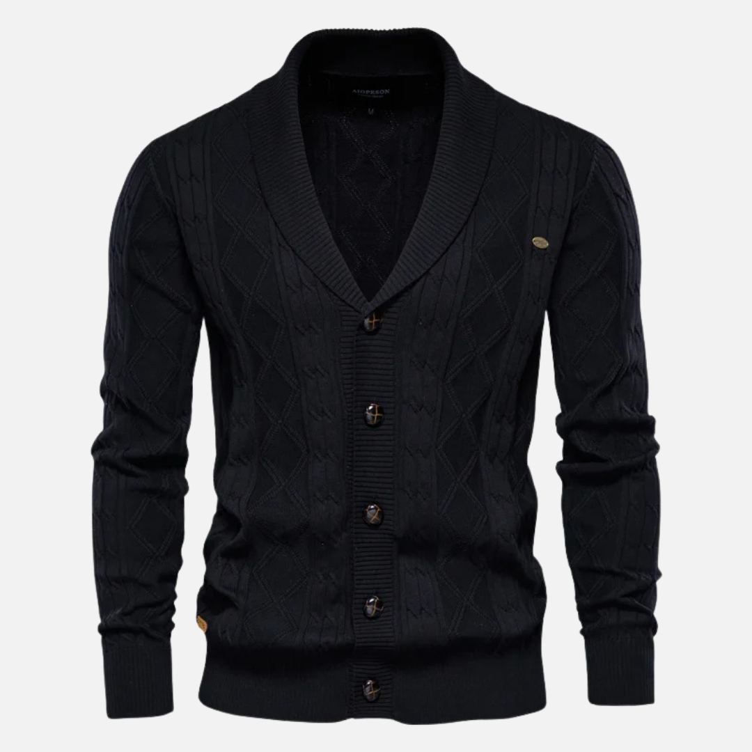Francisco - Cardigan Argyle Mélange Zacht