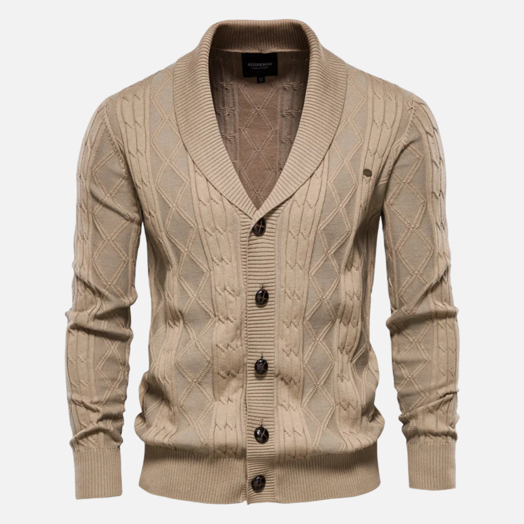 Francisco - Cardigan Argyle Mélange Zacht