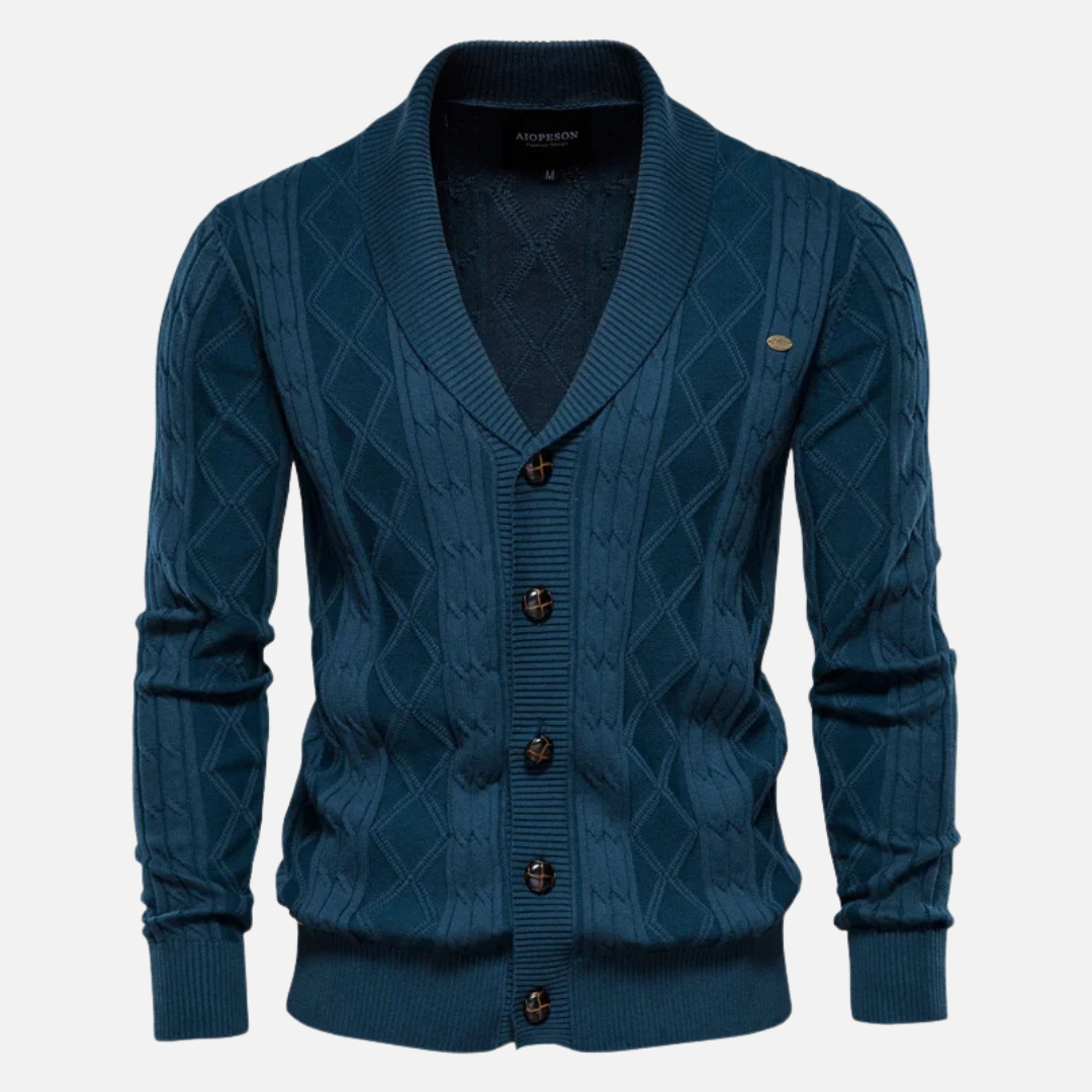 Francisco - Cardigan Argyle Mélange Zacht