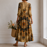 Hedda™ | Boho Jurk Oker met Mandala