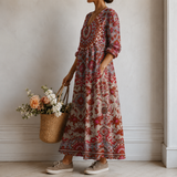 Veerle™ | Boho Jurk Rood met Oosters Mandala