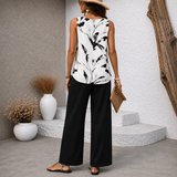 Mona™ | Elegante Tweedelige Zomerset met Bloemenprint Top