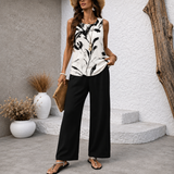 Mona™ | Elegante Tweedelige Zomerset met Bloemenprint Top
