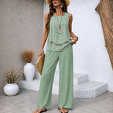 Mirellune™ | Elegante Tweedelige Zomerset met Bloemenprint Top