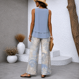 Sereluna™ | Elegante Tweedelige Zomerset met Paisley Print