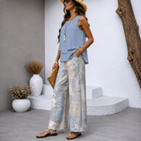 Sereluna™ | Elegante Tweedelige Zomerset met Paisley Print