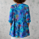 Juliette | Lange Linnenblouse met bohemian bloemen- en mandala-print