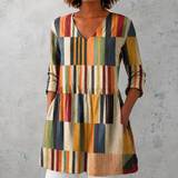 Chloé | Lange Blouse van Linnen met Meerkleurige Strepen