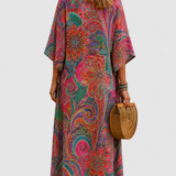 Aureline™ | Elegante Boho-Maxijurk met Aquarel Bloemenprint