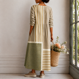 Maud™ | Boho Jurk in Zachte Natuurtinten
