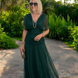 Luisa | Elegante lange feestjurk met V-hals