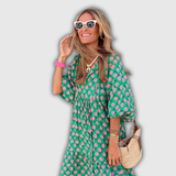 Fleur | Ontspannen Laag Maxi Jurk met Kimono Mouwen