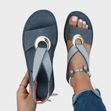 Skylar | Platte Sandalen Met Metalen Gesp