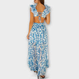 Elin - Maxikleed met Rimpelrand en Cut-Out-details
