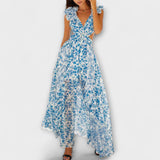 Elin - Maxikleed met Rimpelranden en Cut-Out-details