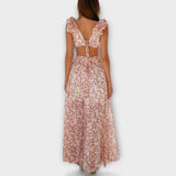 Elin - Maxikleed met Rimpelrand en Cut-Out-details