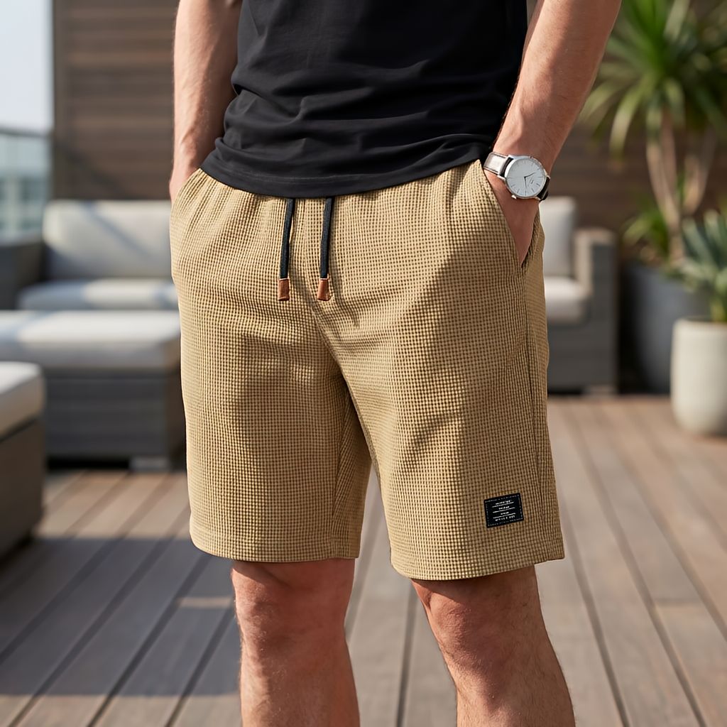 Vincent | Korte Geplooide Broek met Elastische Taille