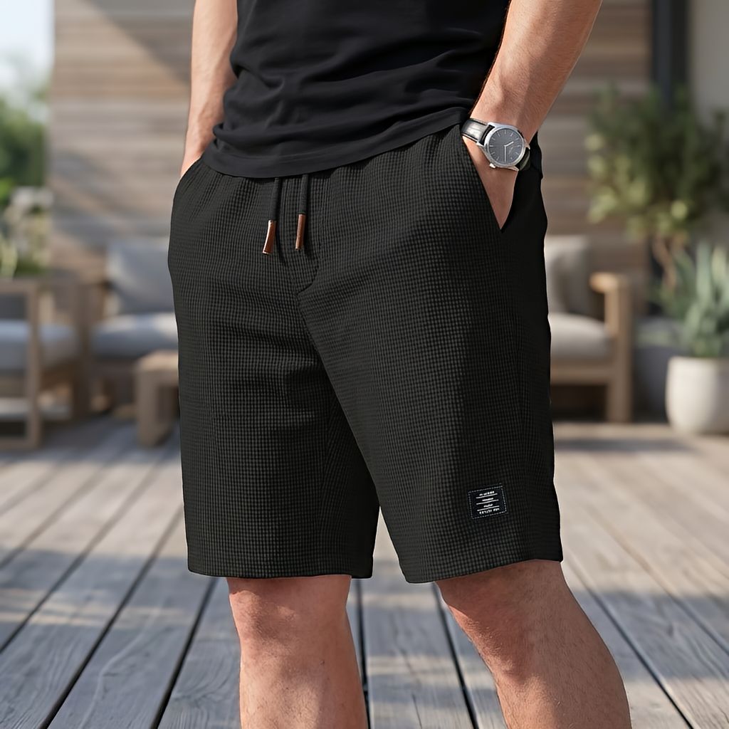 Vincent | Korte Geplooide Broek met Elastische Taille