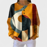 Léa - Pullover van gestructureerd materiaal met geometrische patronen
