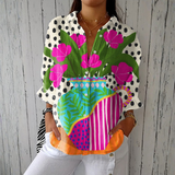 Odete - Blouse met bloemenvaas-patroon