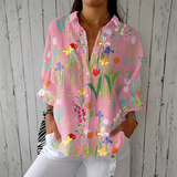Sofia - Bloemenblouse Tuin Tulpen