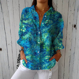 Leila - Blouse met Veerpatroon