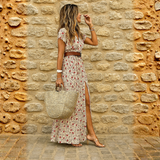 Joselin™ – Lange bohemien jurk met een luchtige pasvorm en riem