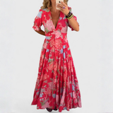 Miriam – Bloemenjurk met V-hals