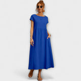 Emma | Lichte Midi Zomerjurk met Empirelijn