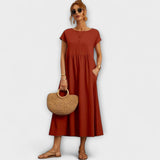 Emma | Lichte Midi Zomerjurk met Empirelijn