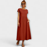 Emma | Lichte Midi Zomerjurk met Empirelijn