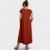 Emma | Lichte Midi Zomerjurk met Empirelijn
