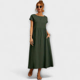 Emma | Lichte Midi Zomerjurk met Empirelijn