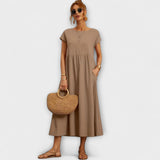 Emma | Lichte Midi Zomerjurk met Empirelijn