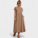 Emma | Lichte Midi Zomerjurk met Empirelijn