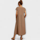 Emma | Lichte Midi Zomerjurk met Empirelijn