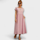 Emma | Lichte Midi Zomerjurk met Empirelijn