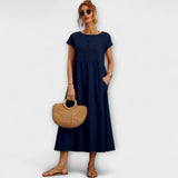 Emma | Lichte Midi Zomerjurk met Empirelijn