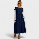 Emma | Lichte Midi Zomerjurk met Empirelijn