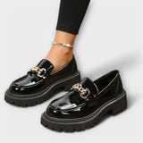 Trendy Dames Plateau Loafer met Gesp
