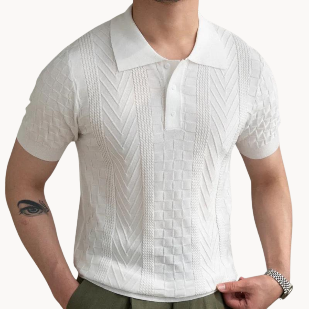 Polo - Gemêleerd Textuur Jacquard