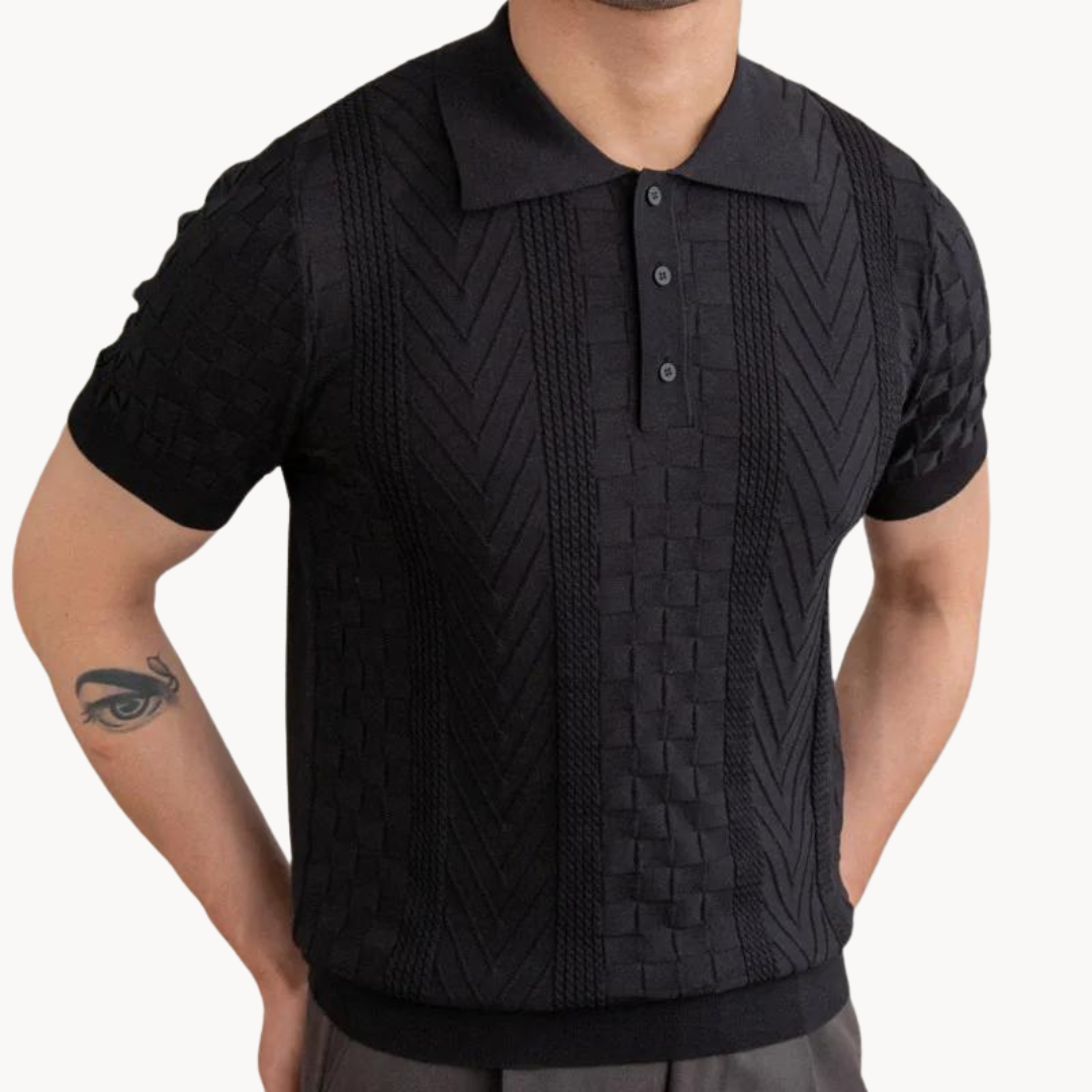 Polo - Gemêleerd Textuur Jacquard