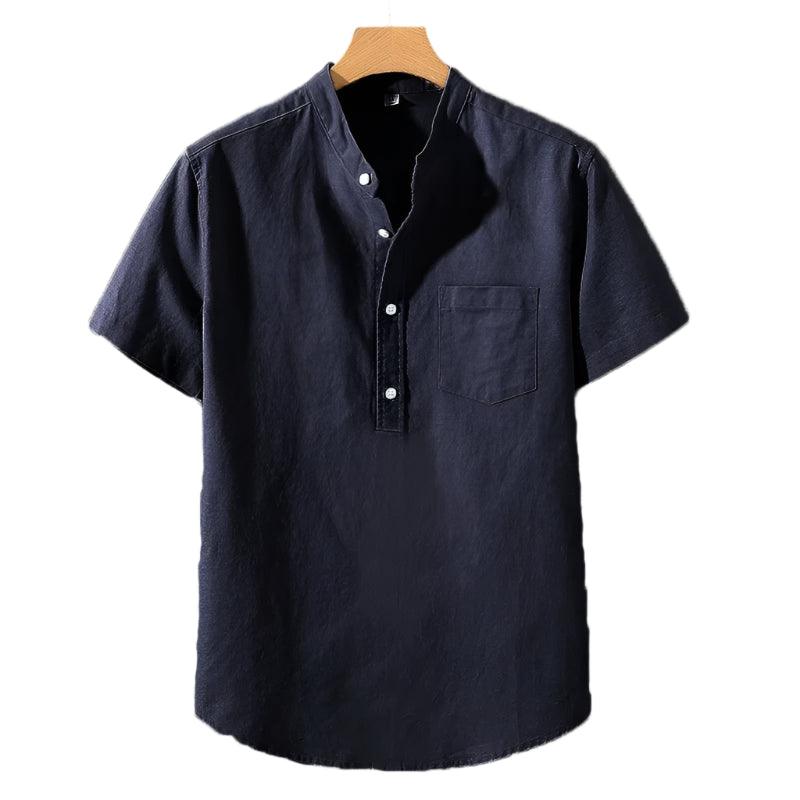 Polyester Mix Shirt - Hoge Kraag